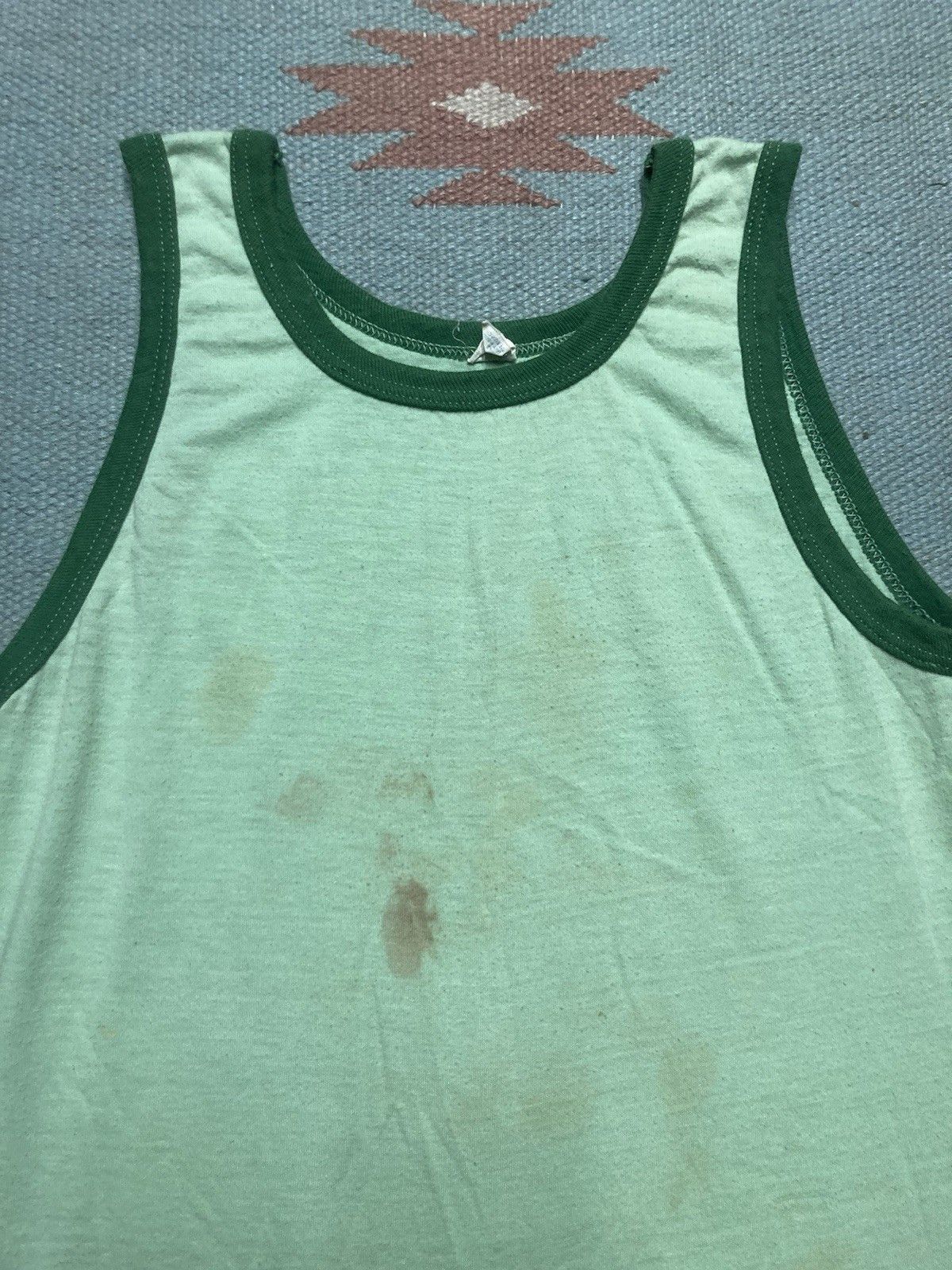 Vintage 70s tank top shirt 2 tone green boys large women’s baby tee Size S / US 4 / IT 40 - 3 Thumbnail