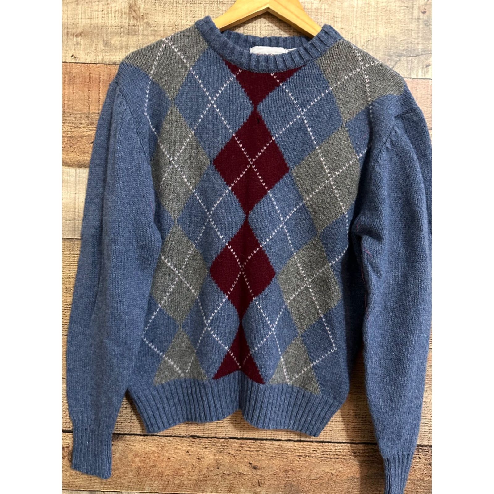 McGregor VINTAGE McGregor Geometric Sweater XL Blue Mens Pullover Long Sleeve Acrylic Warm Comfort Fit Regular Size US XL / EU 56 / 4 - 2 Thumbnail