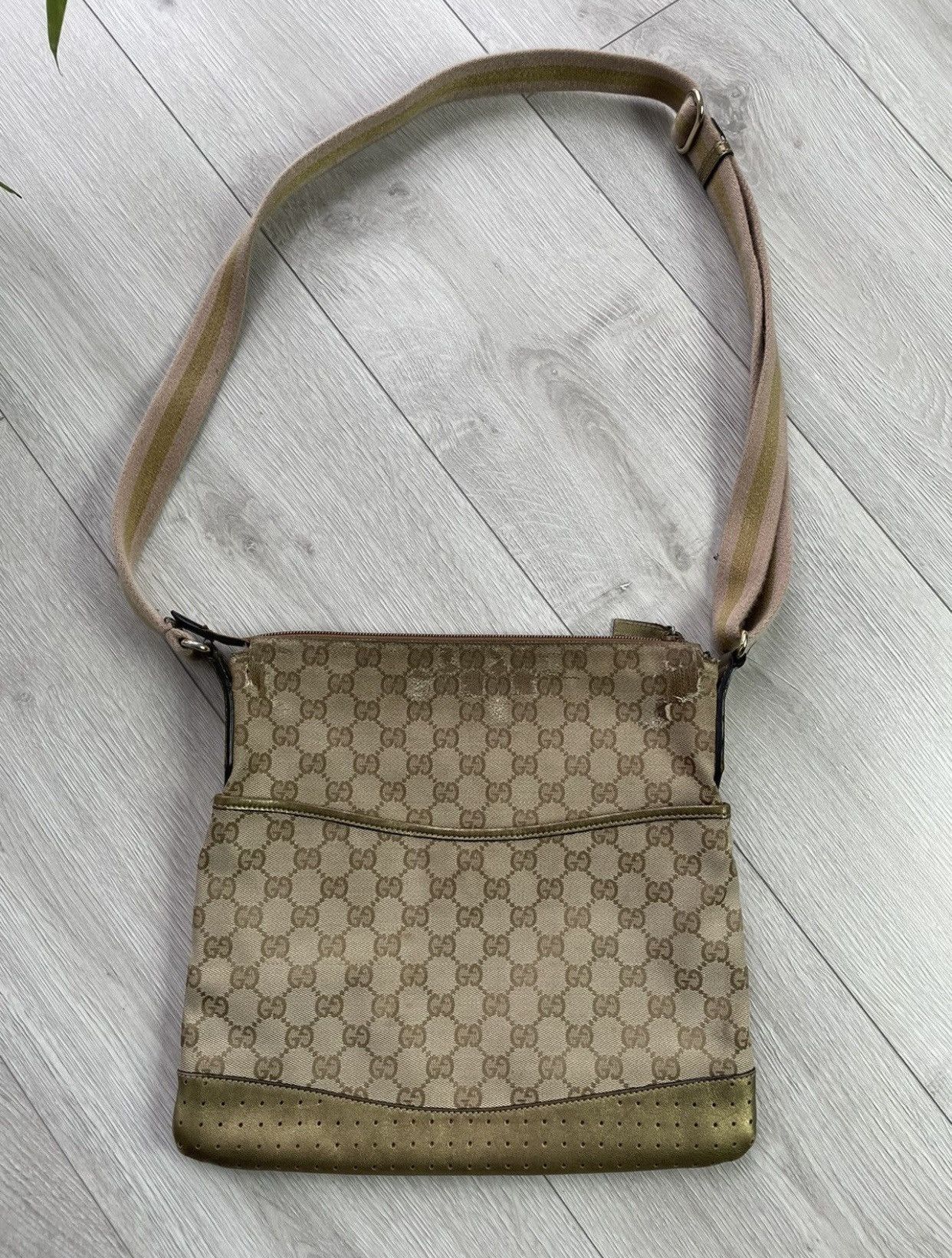 Gucci × Vintage Gucci GG Supreme monogram canvas bag messenger Size ONE SIZE - 8 Thumbnail