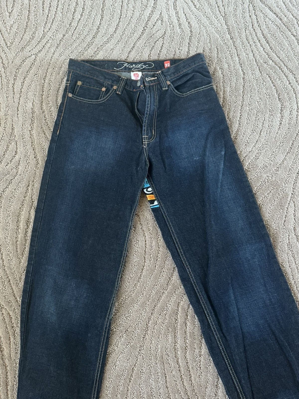 Ed Hardy ED HARDY JEANS 2009 EMBROIDERED SNAKE ED HARDY DENIM JEANS Size US 32 / EU 48 - 3 Thumbnail