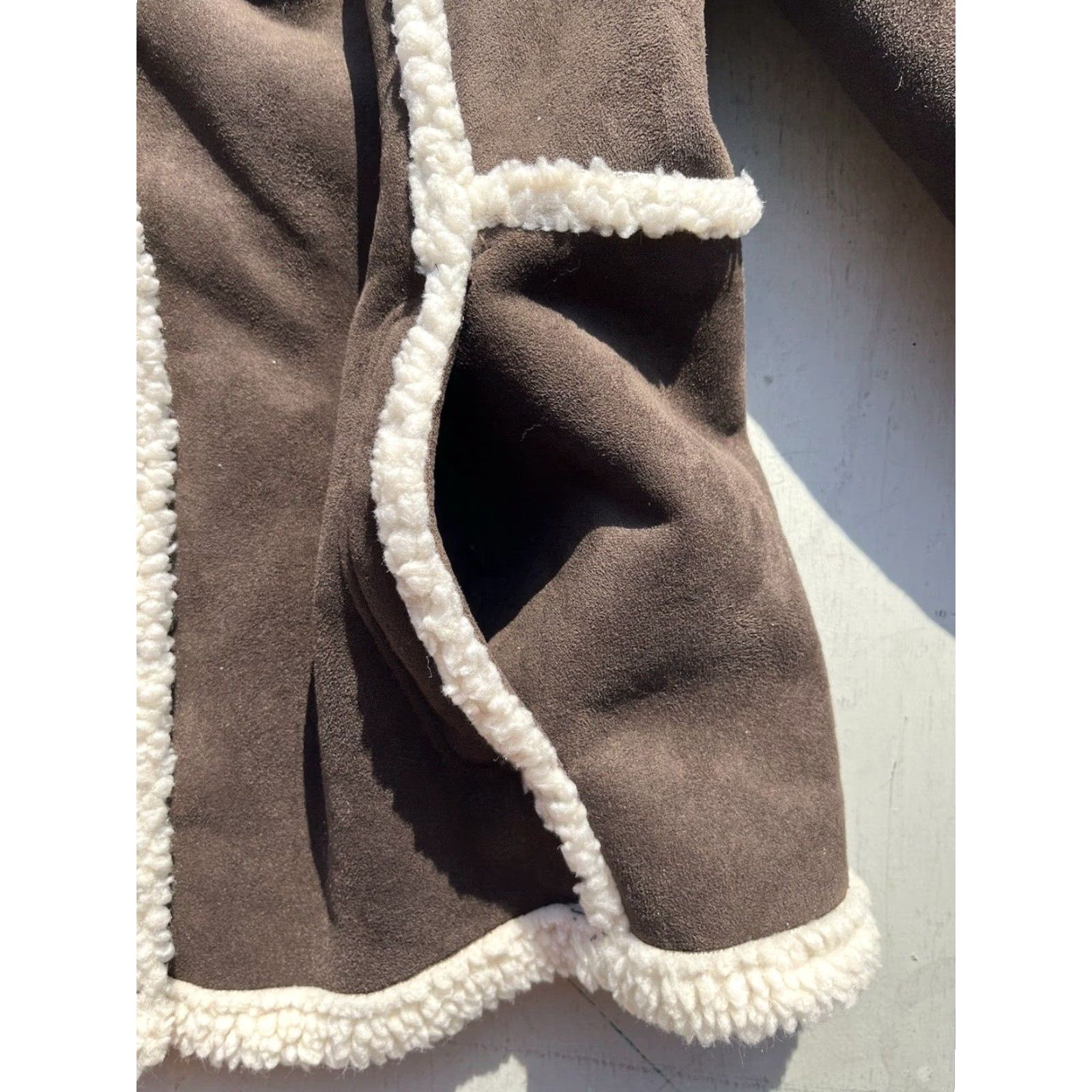 Vintage VINTAGE L.L. Bean Jacket Women Petite Medium Brown Sherpa Hippie Boho Music 60s Womens Size M / US 6-8 / IT 42-44 - 6 Thumbnail