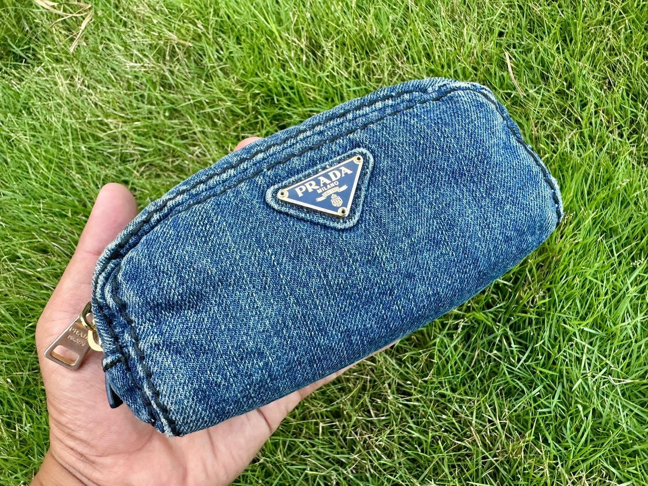 Prada Authentic Prada Denim Cosmetic Pouch Size ONE SIZE - 1 Thumbnail