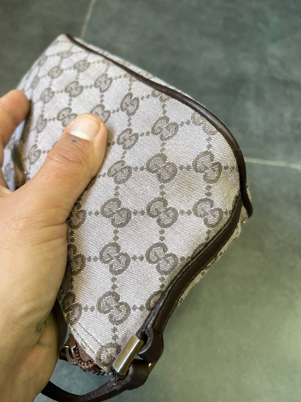 Gucci GUCCI BOAT POCHETTE GG monogram pink canvas BAG Size ONE SIZE - 4 Thumbnail
