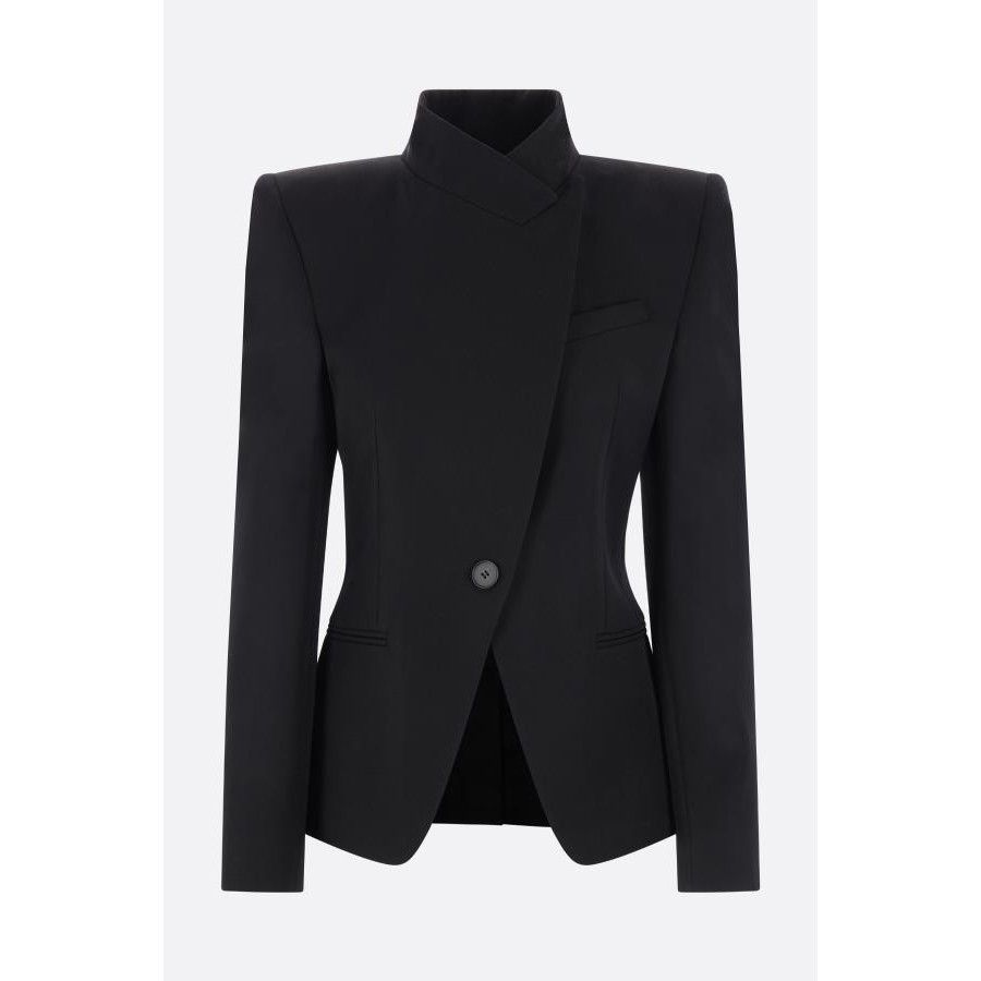 Alexander McQueen ALEXANDER MCQUEEN Black Twisted Cavalry Twill Spliced Jacket Size M / US 6-8 / IT 42-44 - 1 Thumbnail