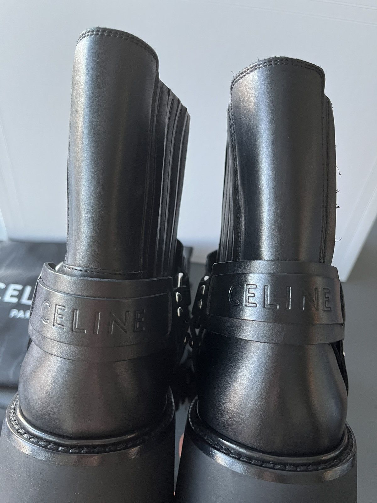 Celine × Hedi Slimane Super Runway Celine Hedi Slimane Biker Chelsea Boots New Size US 11 / EU 44 - 6 Thumbnail