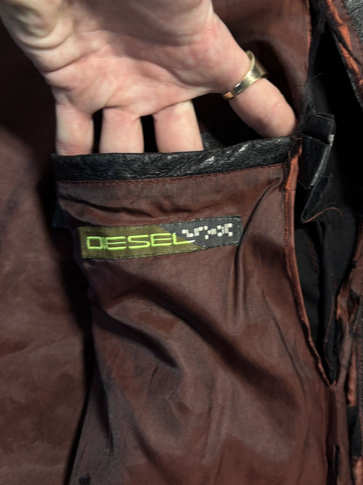 Diesel 1990s Diesel Leather Jacket Vintage Diesel Jeans Trench Mid Size US L / EU 52-54 / 3 - 9 Thumbnail