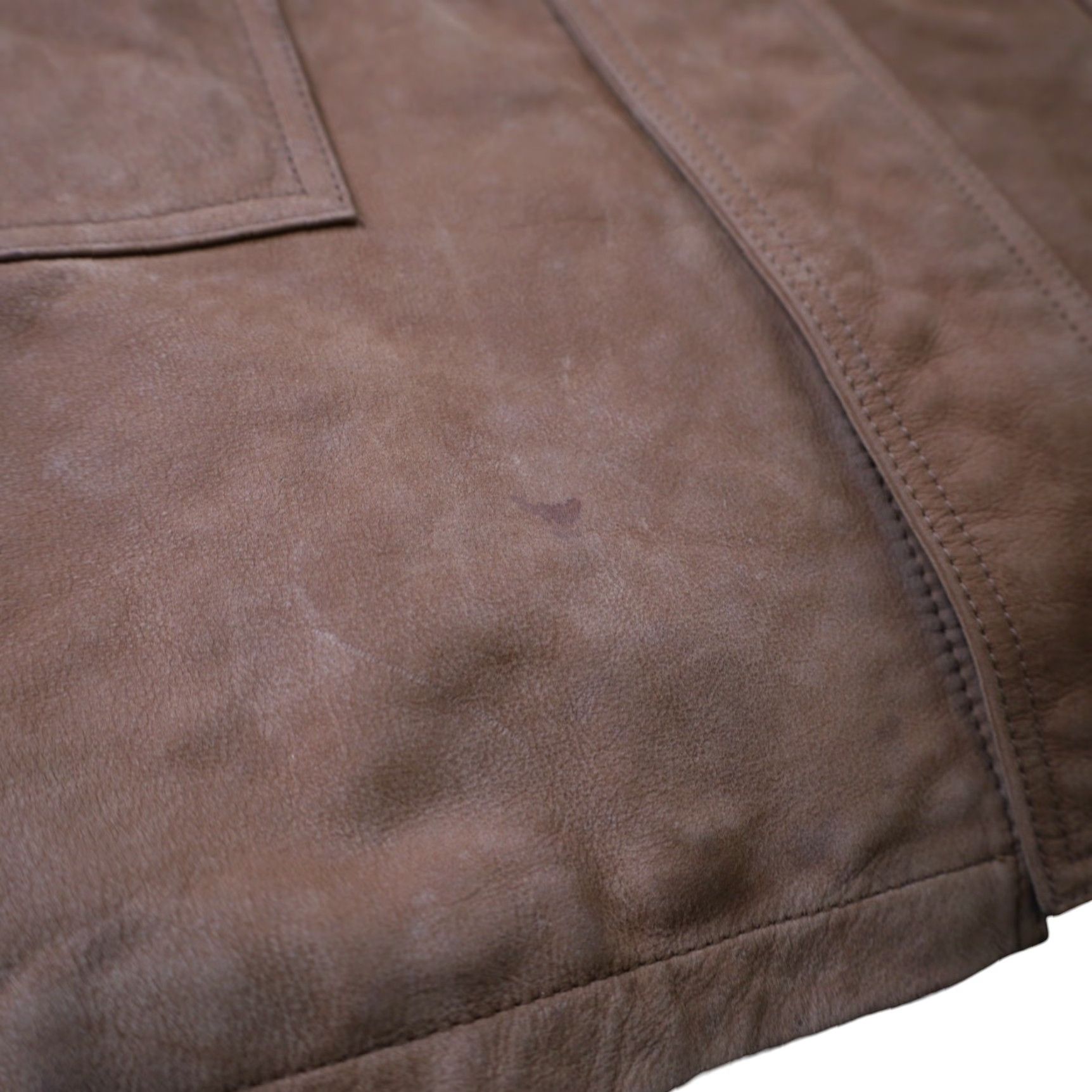 Orvis VINTAGE Orvis Nubuck Leather Toggle Duffle Coat Jacket Brown Large Men Overcoat Leather Size US L / EU 52-54 / 3 - 5 Thumbnail