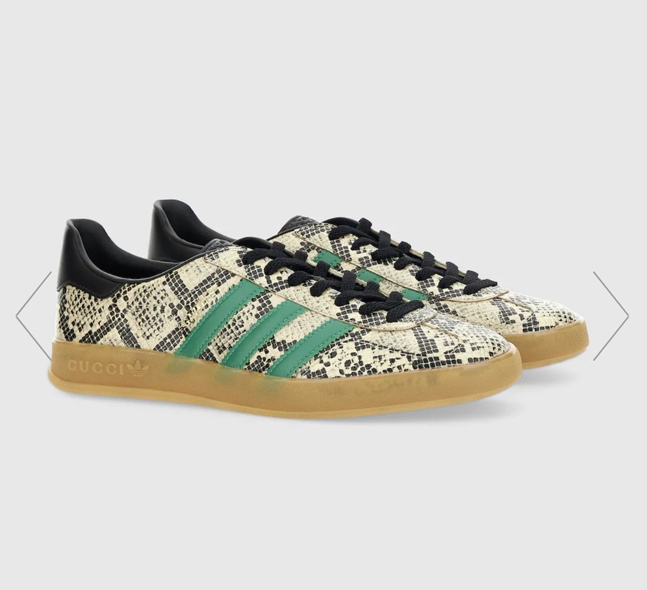 image of Gucci Gazelle Phython Sneakers in Beige, Men's (Size 7)