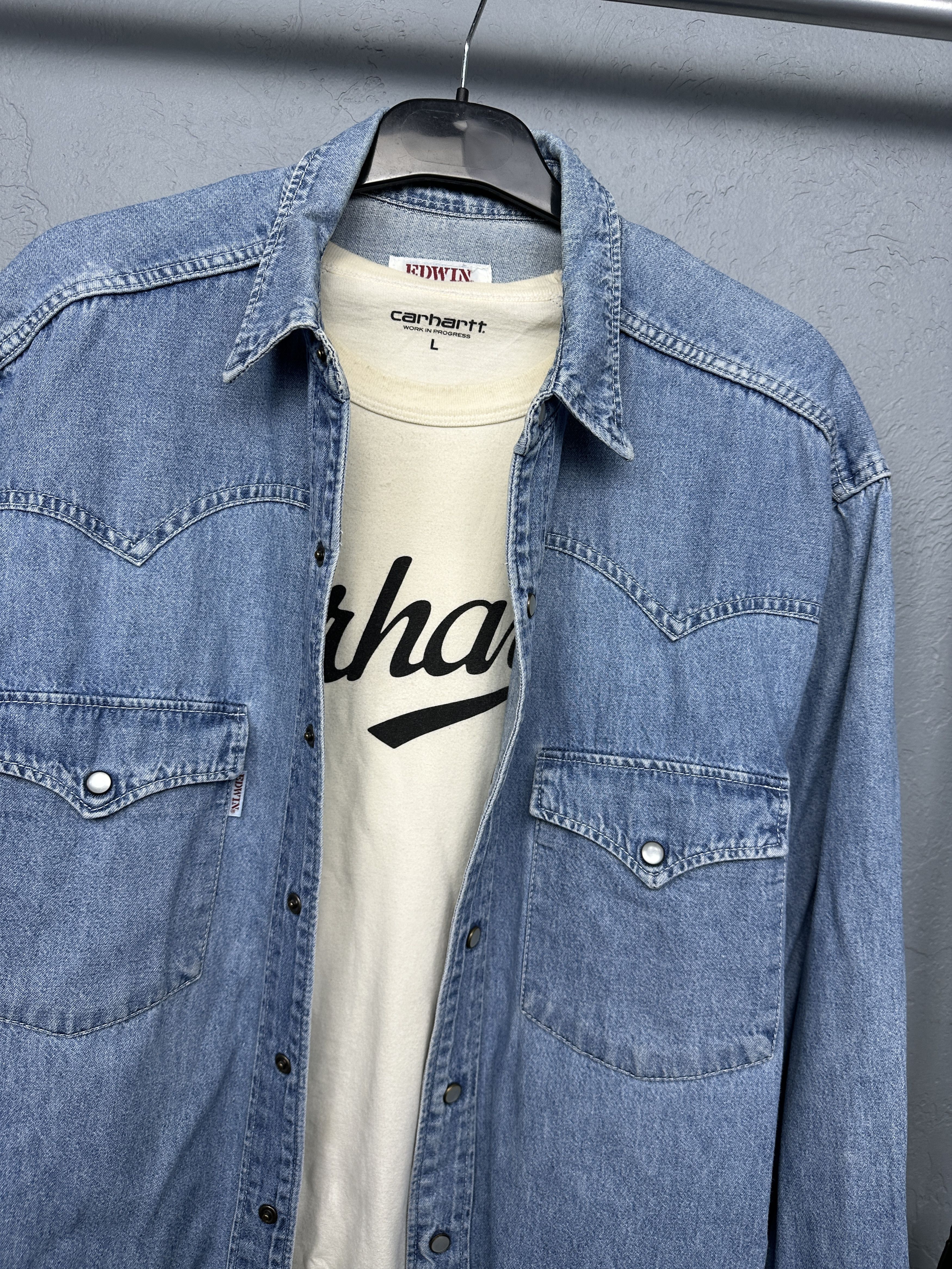 Edwin Edwin Vintage Mens Denim Shirt Size US M / EU 48-50 / 2 - 2 Thumbnail
