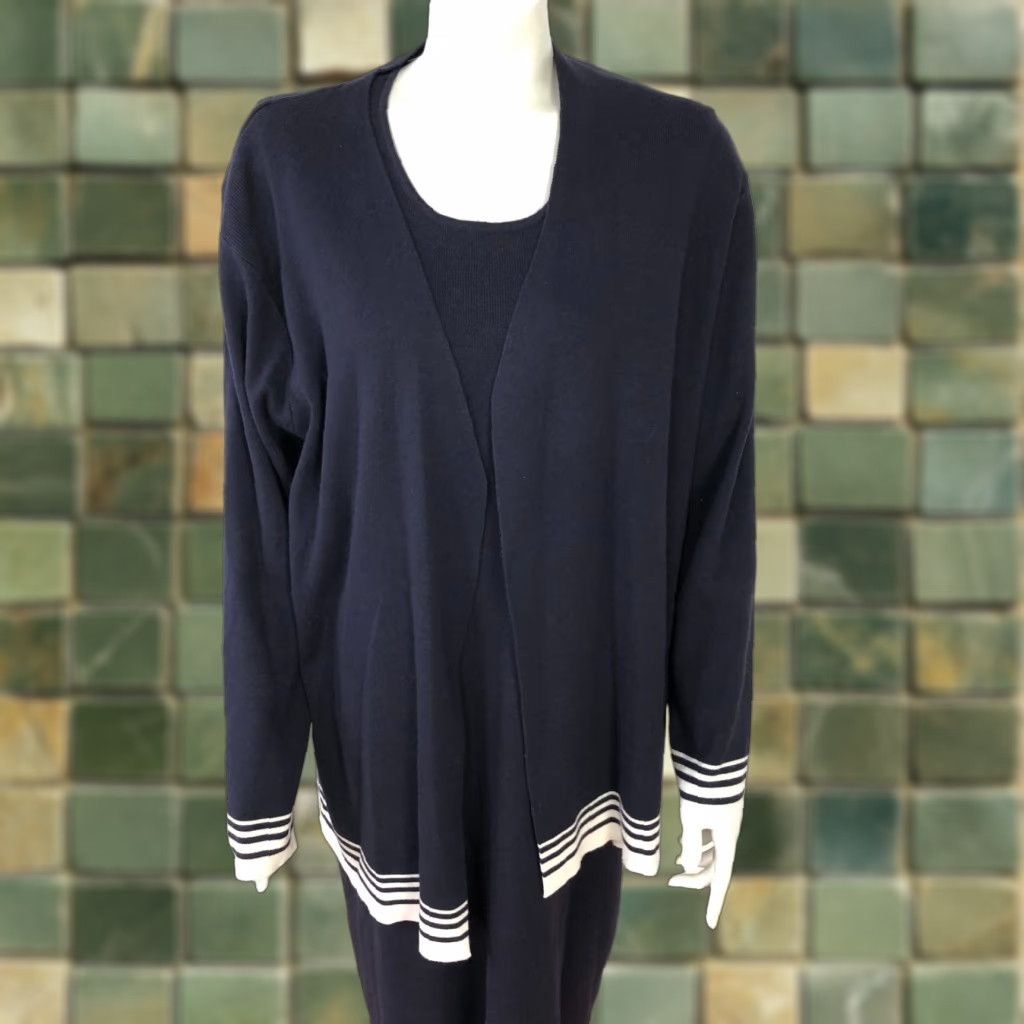 Talbots Talbots VTG Plus 1X 2 PC Tank Top Cardigan Midi Sweater Dress Blue PLS READ Size XL / US 12-14 / IT 48-50 - 1 Thumbnail