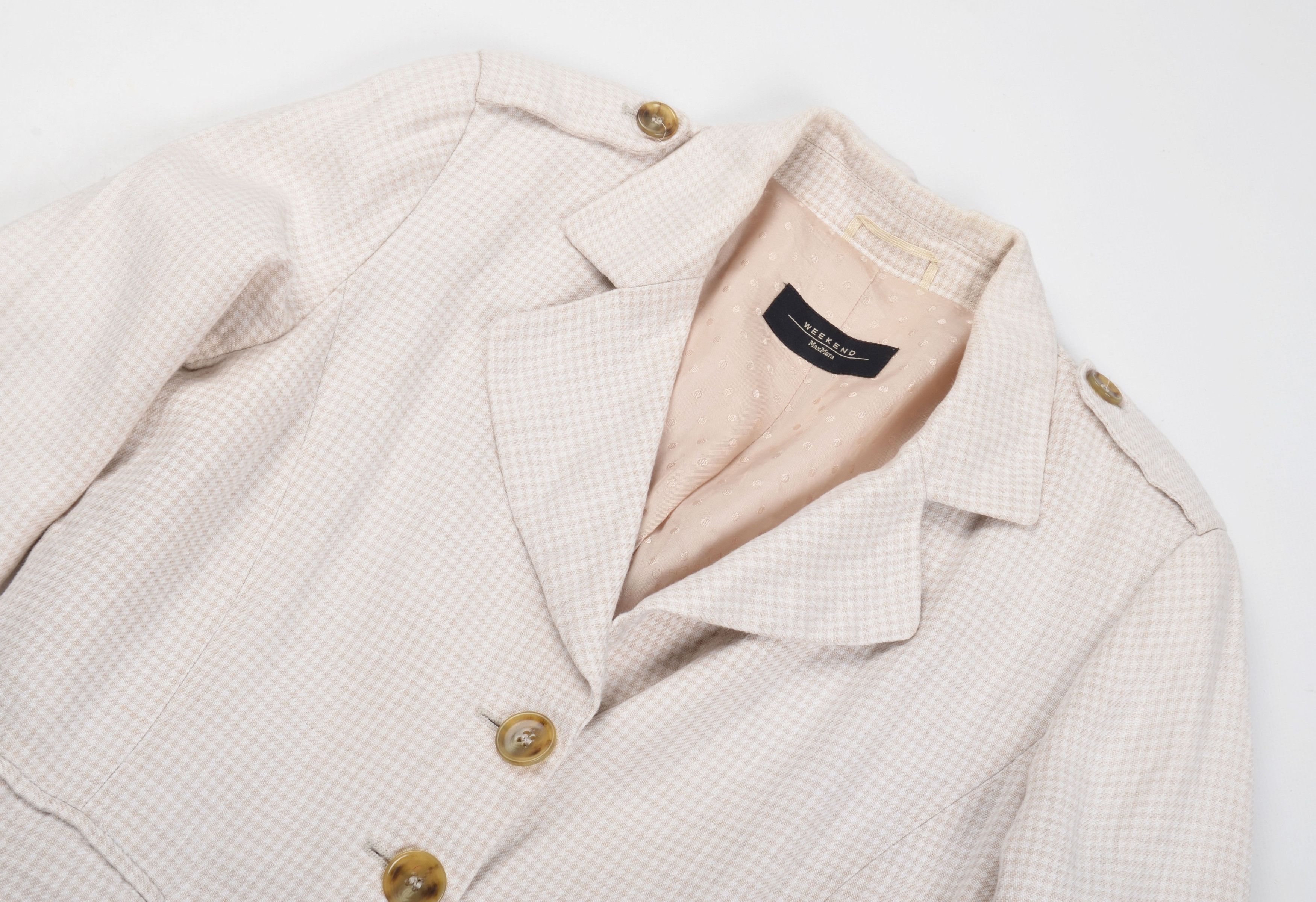 Weekend Max Mara Weekend Max Mara Linen 3 Button Houndstooth Blazer Jacket Size M / US 6-8 / IT 42-44 - 5 Thumbnail