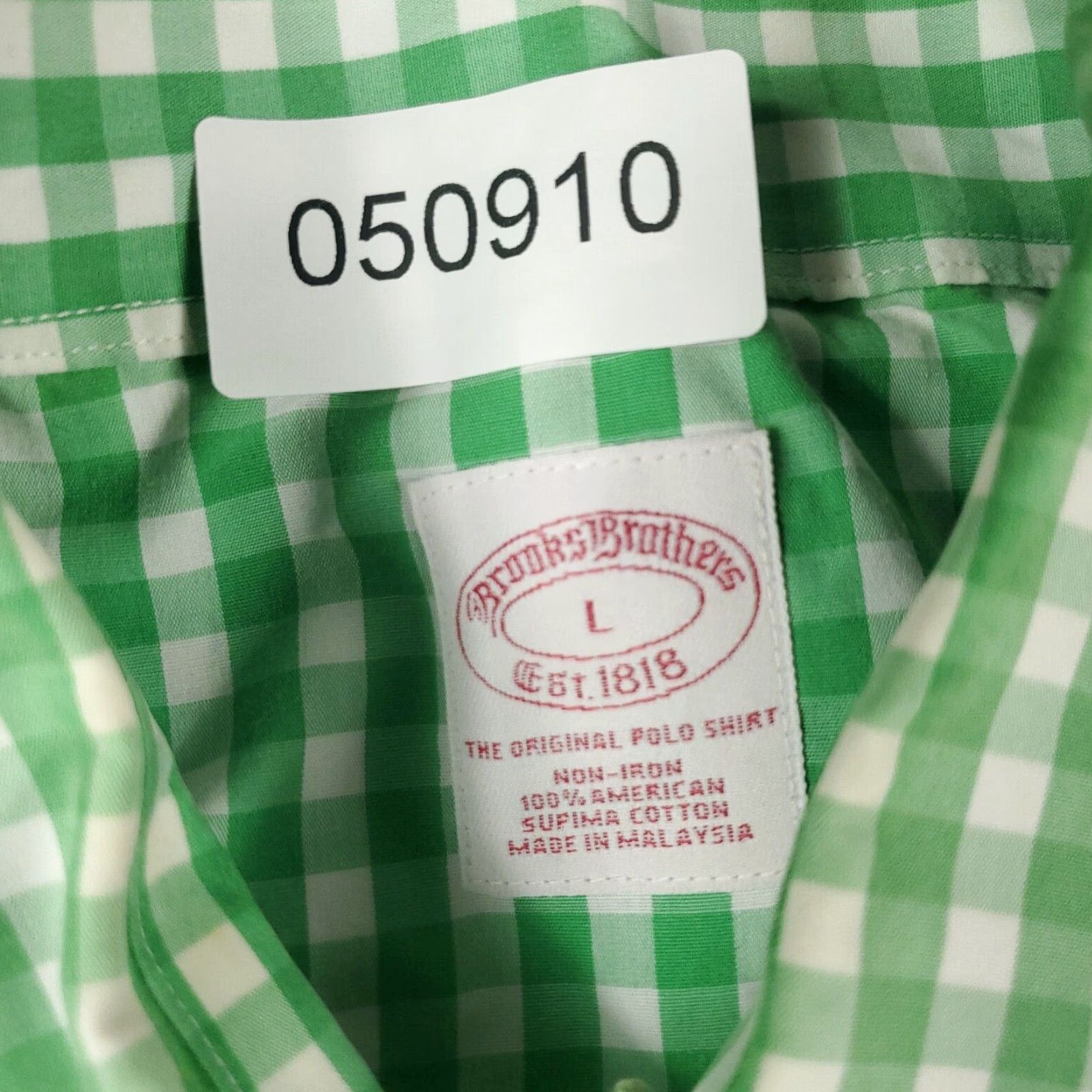 Brooks Brothers VINTAGE BROOKS BROTHERS Shirt Mens Large Green Check Casual Button Up Short Sleeve Size US L / EU 52-54 / 3 - 6 Thumbnail