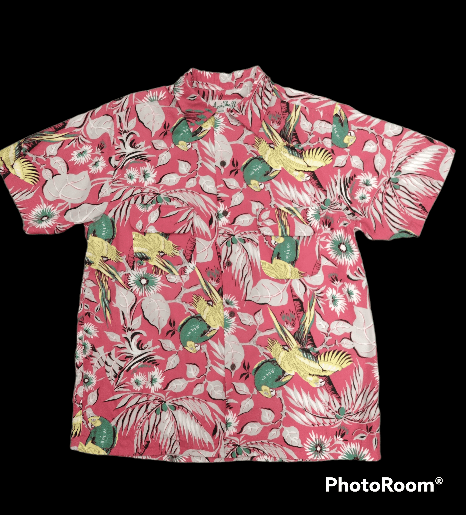 Japanese Brand RAYON ANNI THE BEST🇯🇵pARROT X FLORAL BUTT0N UP Size US L / EU 52-54 / 3 - 1 Thumbnail