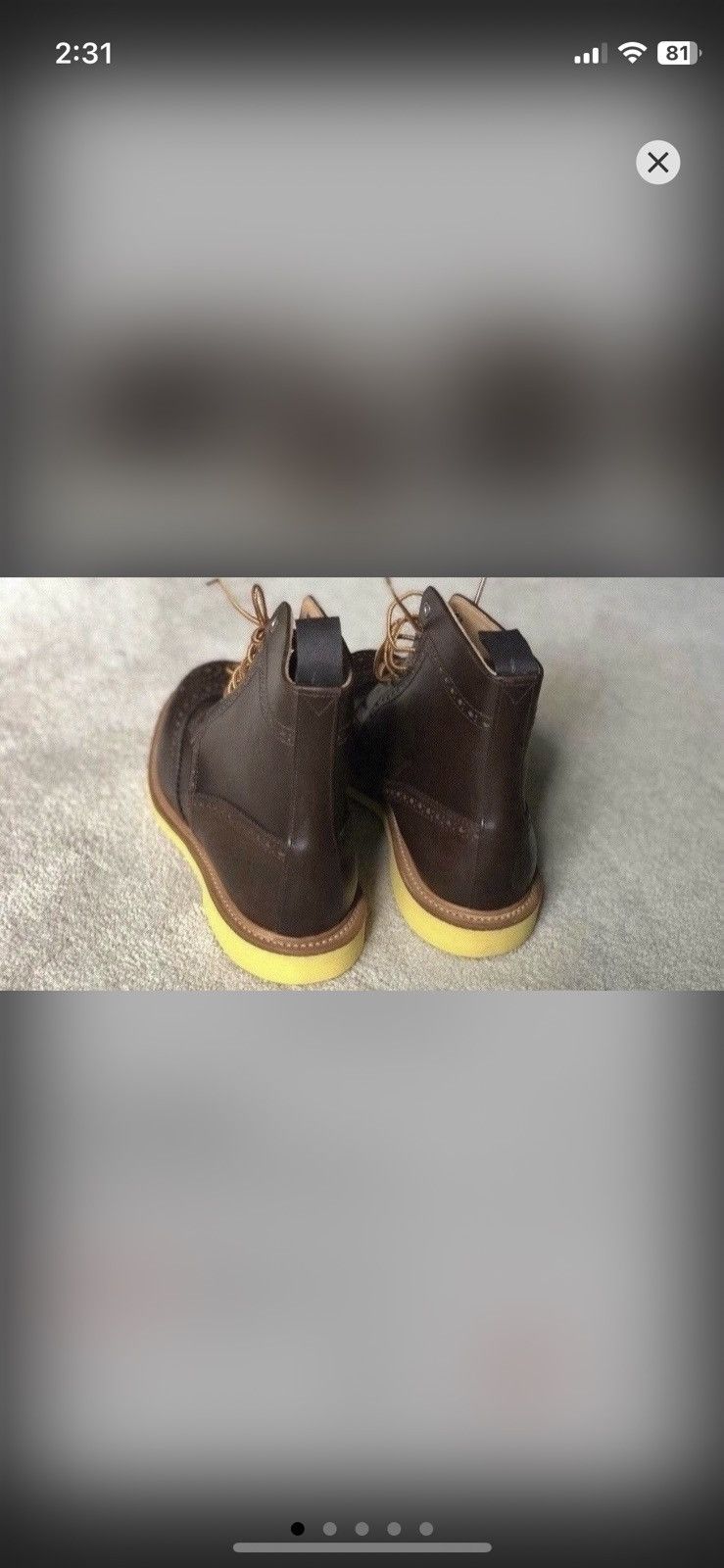Mark McNairy Waxy Wingtip Leather Boots Size US 10 / EU 43 - 5 Thumbnail