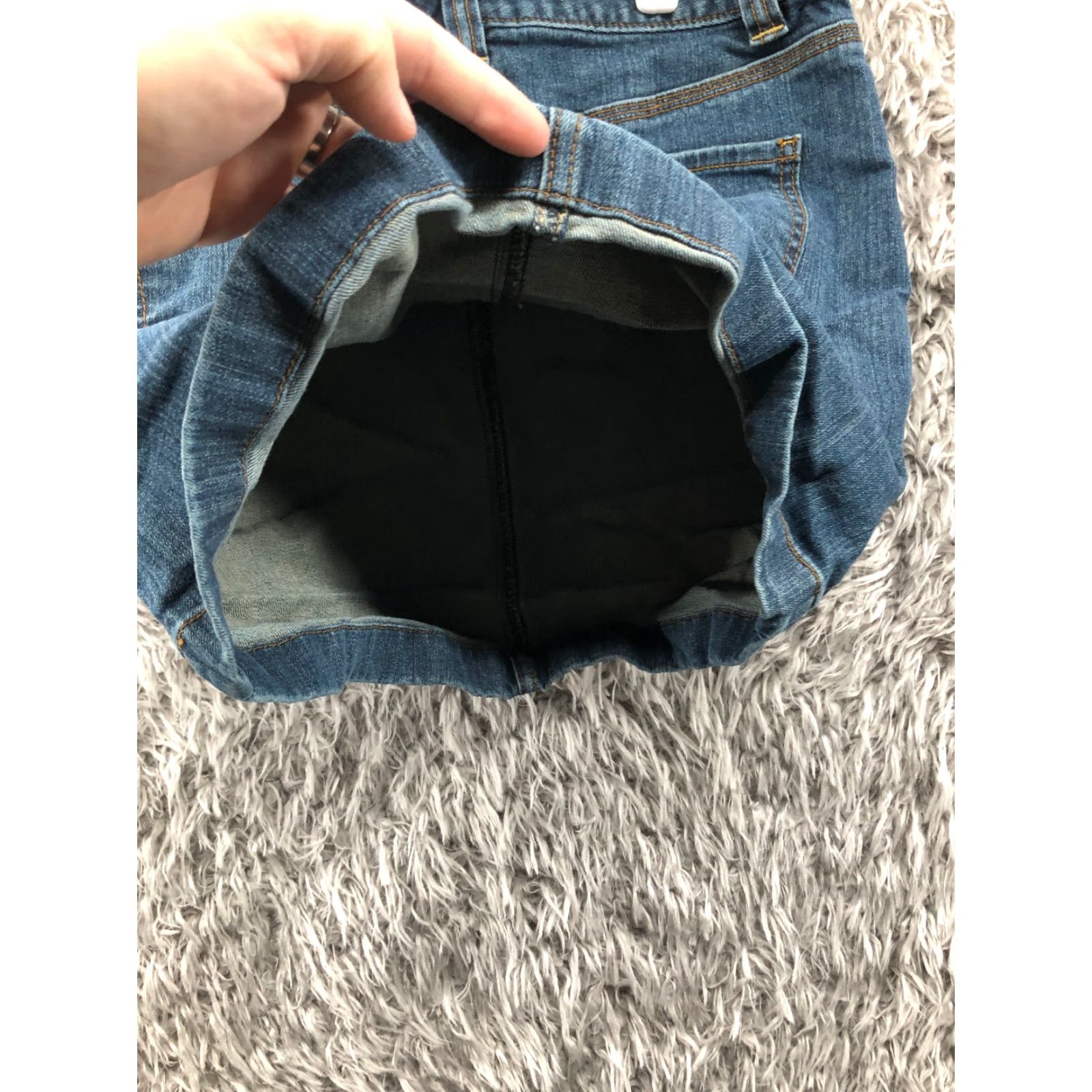 Loft LOFT Skirt Womens Size 4 Blue Denim Cotton Midi Mini Logo Quiet Pattern Barbie Size 27" / US 4 / IT 40 - 7 Thumbnail