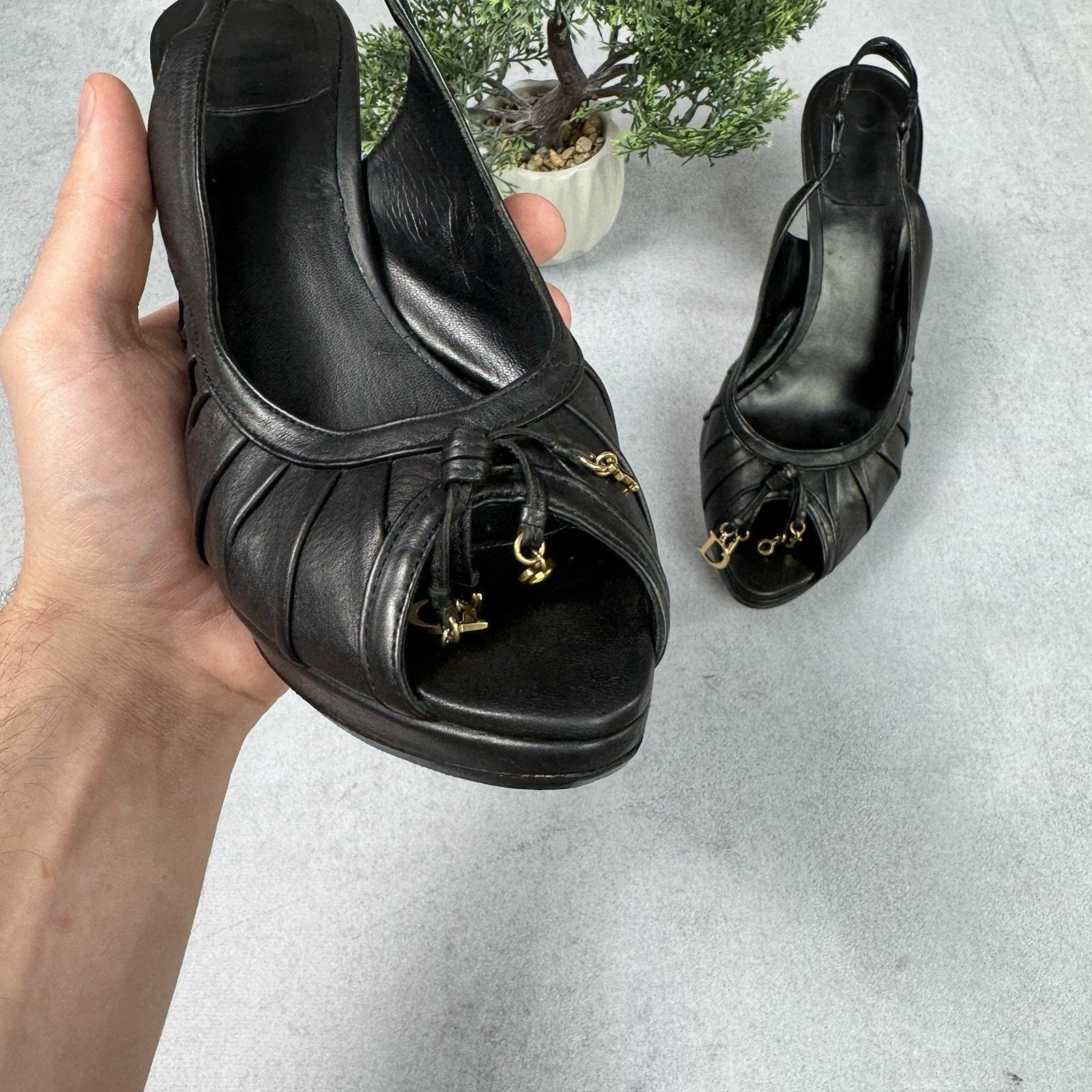 Dior Vintage Christian Dior Heels Black Size 40 Us 10 Metallic Size US 10 / IT 40 - 7 Thumbnail