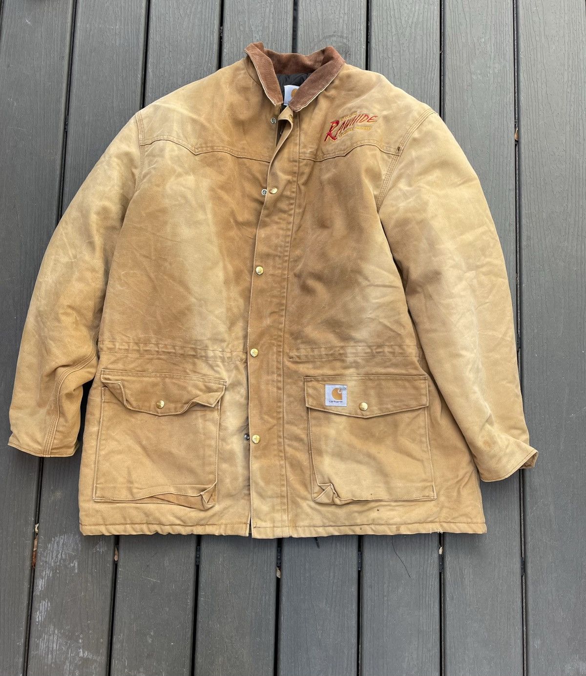 image of Archival Clothing x Carhartt Trashed Vintage Sun Tanned Carhartt Work Jacket, Men's (Size 2XL)