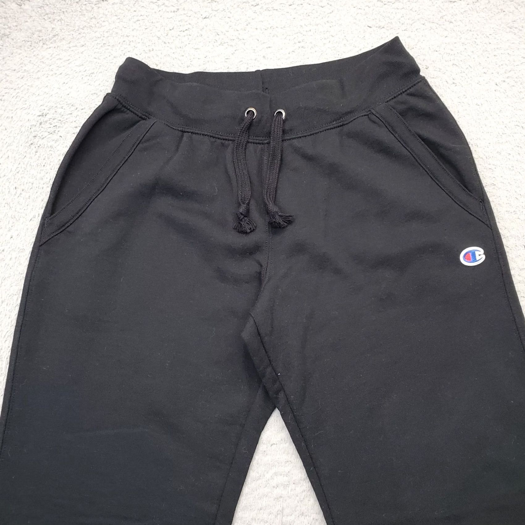 Logo 7 Campions Sweatpants Women S Black Lined Athleticwear Pockets Tapered Leg Script Logo Size 28" / US 6 / IT 42 - 4 Thumbnail