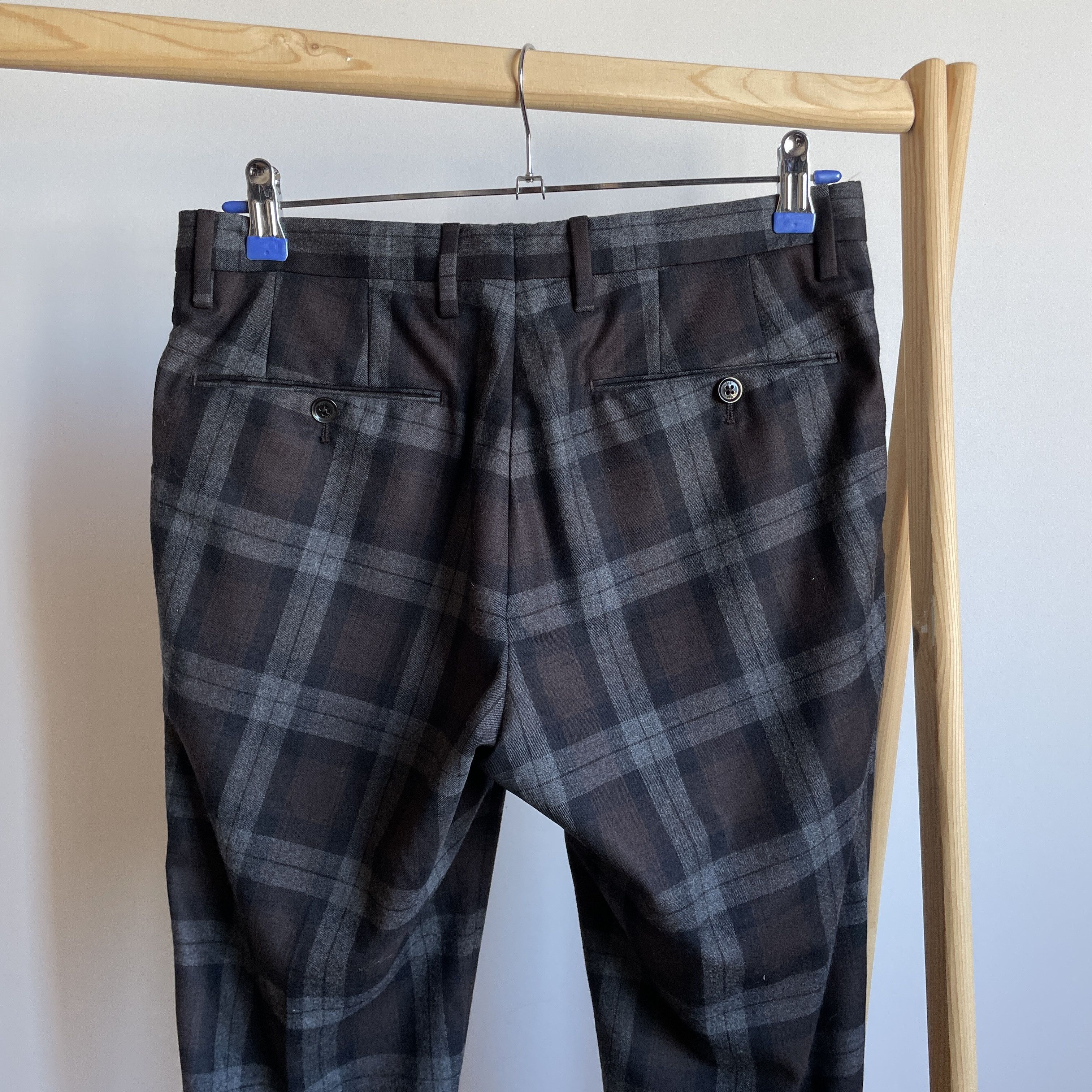 PT Torino PT01 Pantaloni Torino Cropped Plaid Slim Wool Dress Trousers Size US 30 / EU 46 - 4 Thumbnail