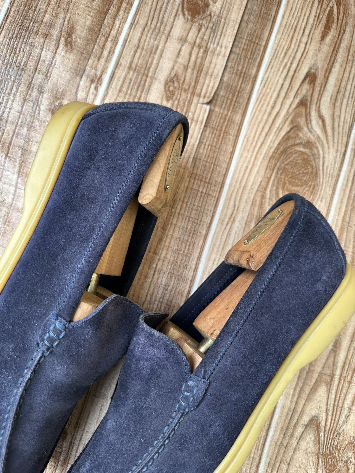 Loro Piana Loro Piana Summer Walk Blue Suede Loafer Flats Size US 11 / EU 44 - 16 Thumbnail