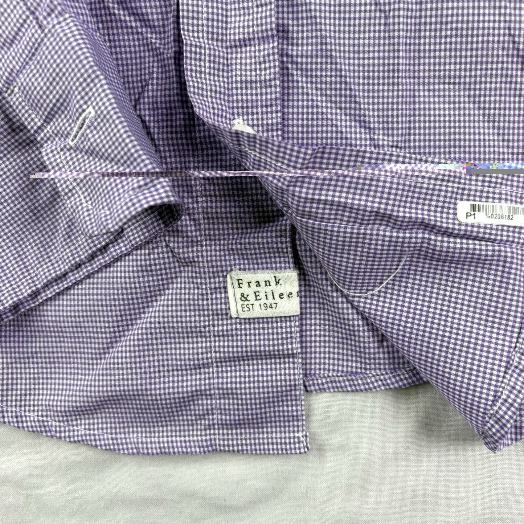 Vintage Frank & Eileen Shirt Womens XS Purple Gingham Check Button-Up Cotton Size XS / US 0-2 / IT 36-38 - 5 Thumbnail