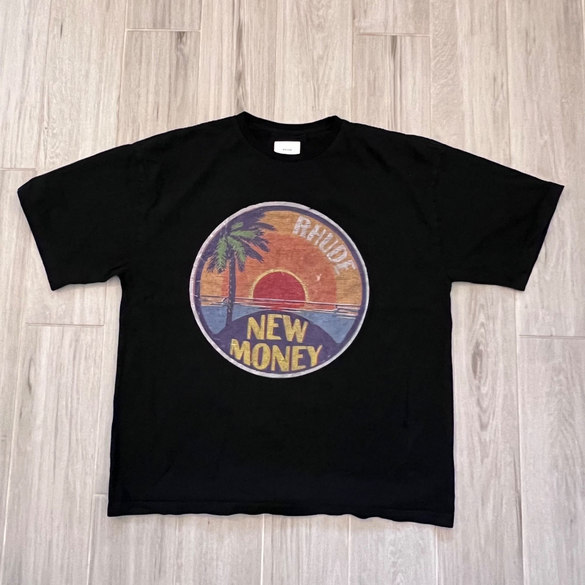 Rhude NEW RHUDE NEW MONEY BLACK TEE SZ LARGE Size US L / EU 52-54 / 3 - 2 Thumbnail