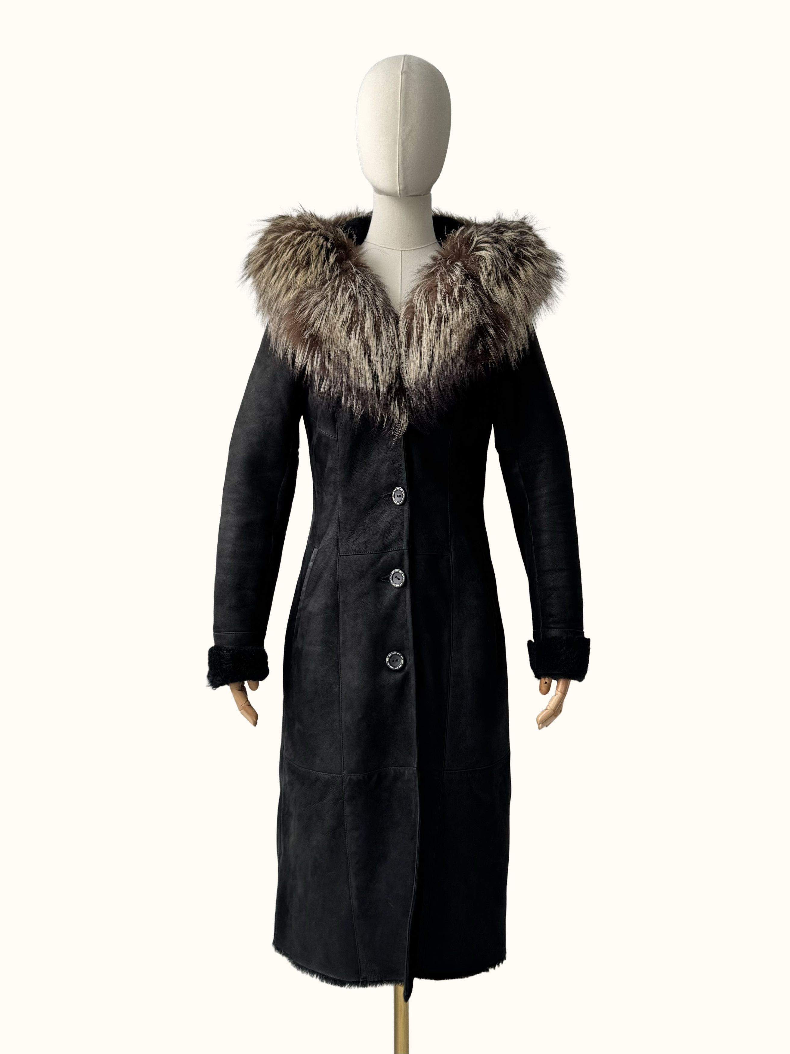 Vintage Vintage Real Lambskin Hooded Coat(B409)E2D15 Size S / US 4 / IT 40 - 1 Thumbnail