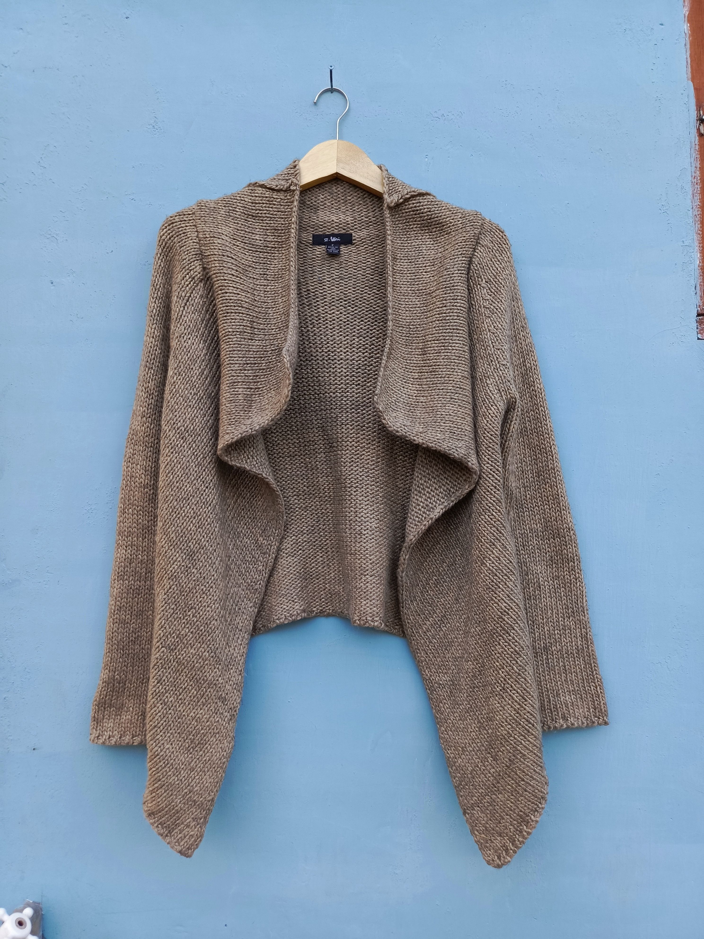 image of St. Wai Design By Yaan Cardigan Knitwear in Khaki, Women's (Size Medium)