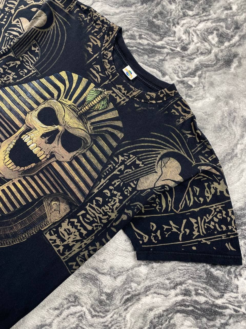 Vintage Vintage 2005 Egypt Skeleton All Over Print Gothic T-Shirt Size US XXL / EU 58 / 5 - 4 Thumbnail