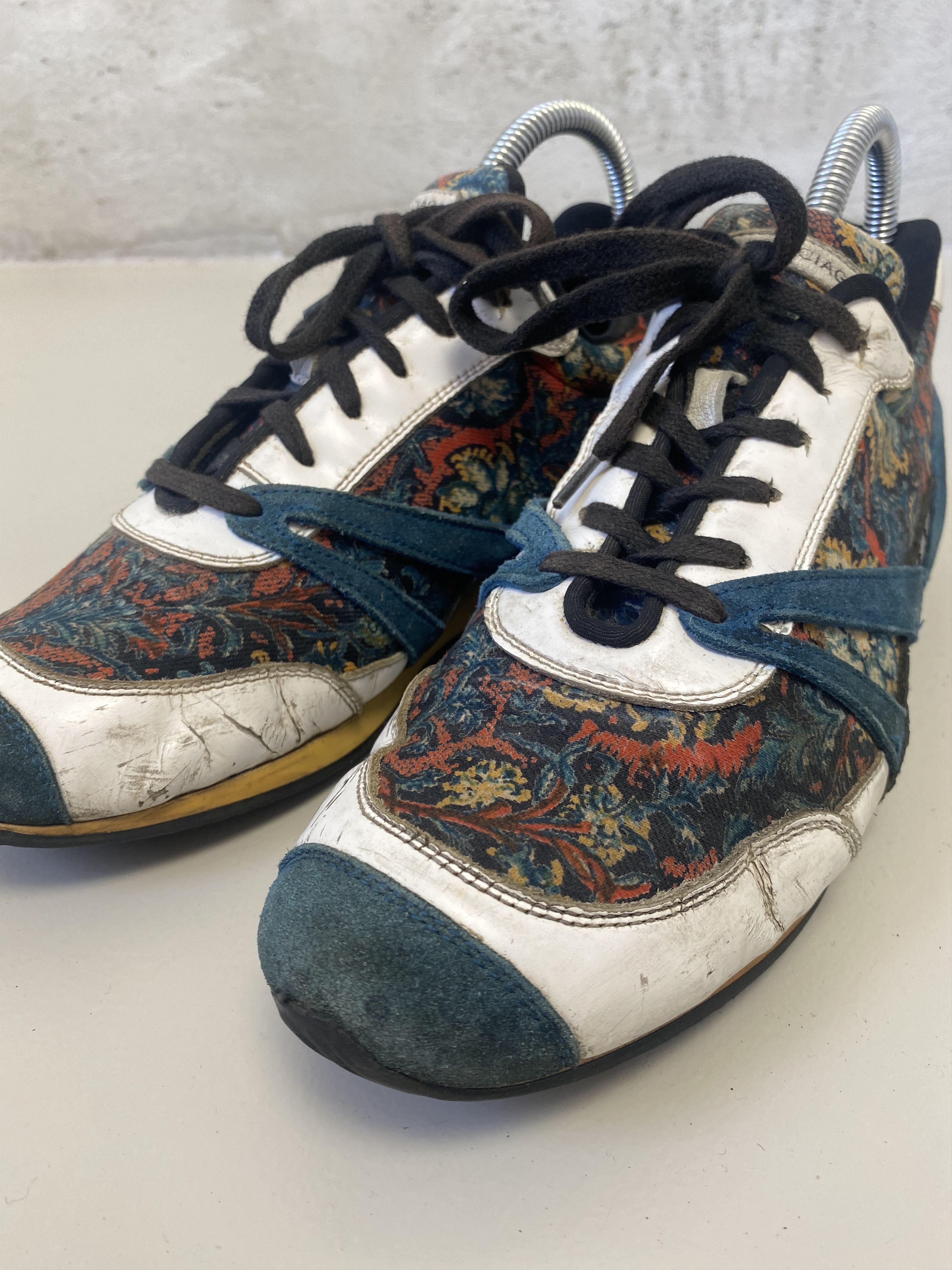 Balenciaga Balenciaga Floral Fabric suede sneakers calfskin shoes Size US 7 / IT 37 - 8 Thumbnail