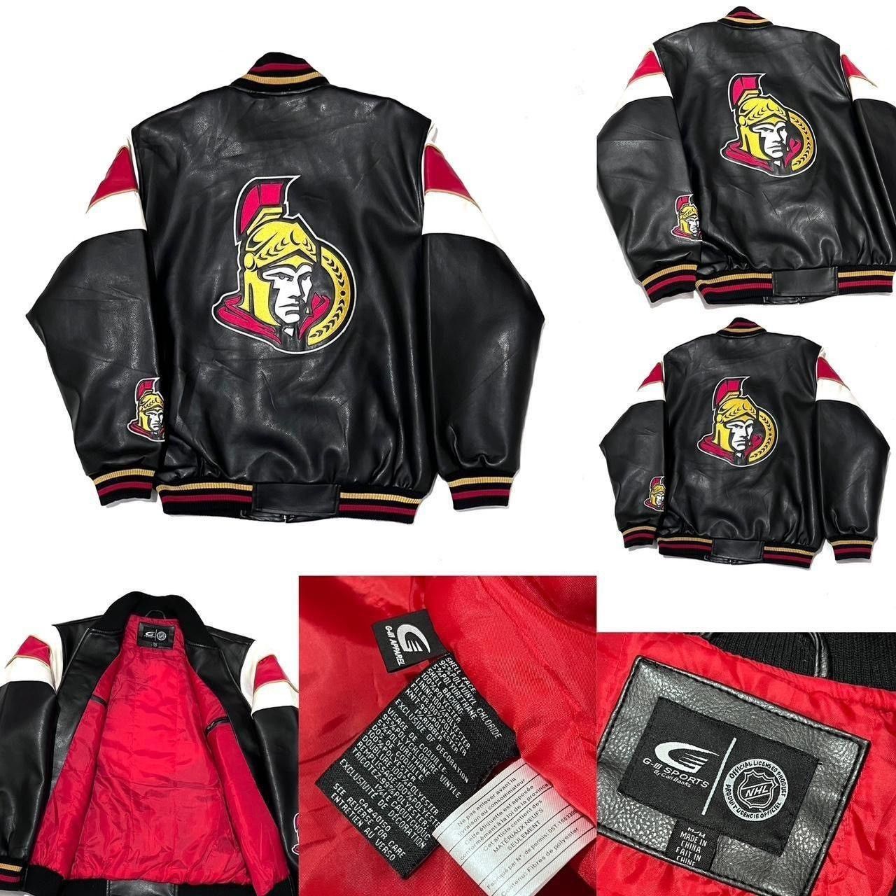 Vintage New Ottawa Senators G-Ill by Carl Banks Leather Jacket Size US M / EU 48-50 / 2 - 4 Thumbnail