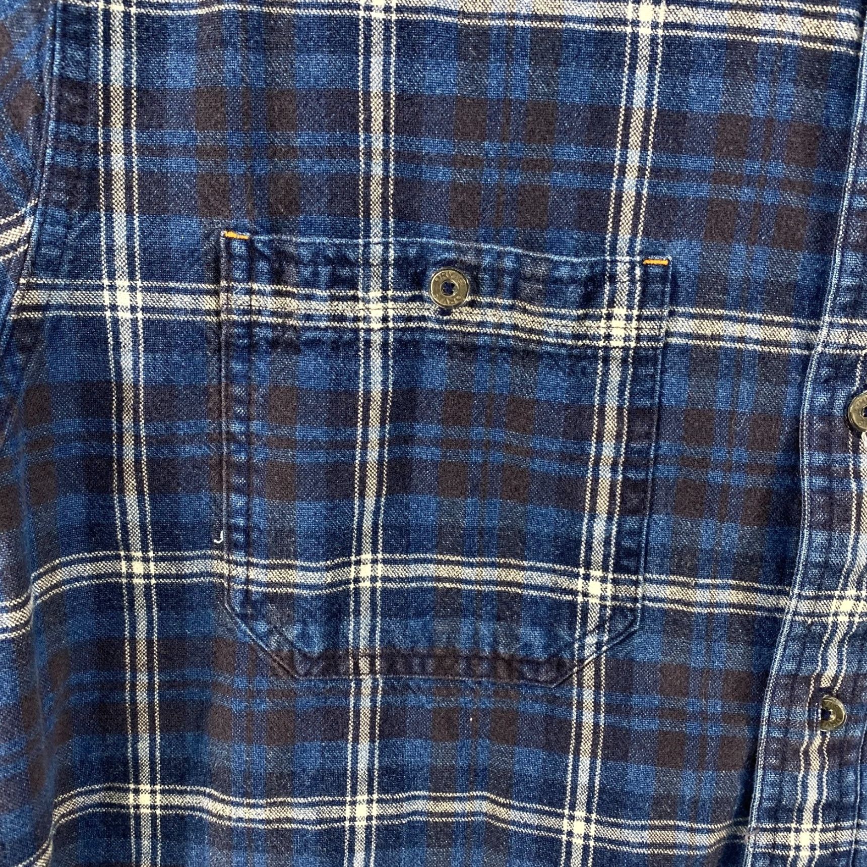 Orvis Orvis Long Sleeve Button-Up Denim Blue Plaid Shirt Mens Size Large 100% Cotton Size US L / EU 52-54 / 3 - 4 Thumbnail