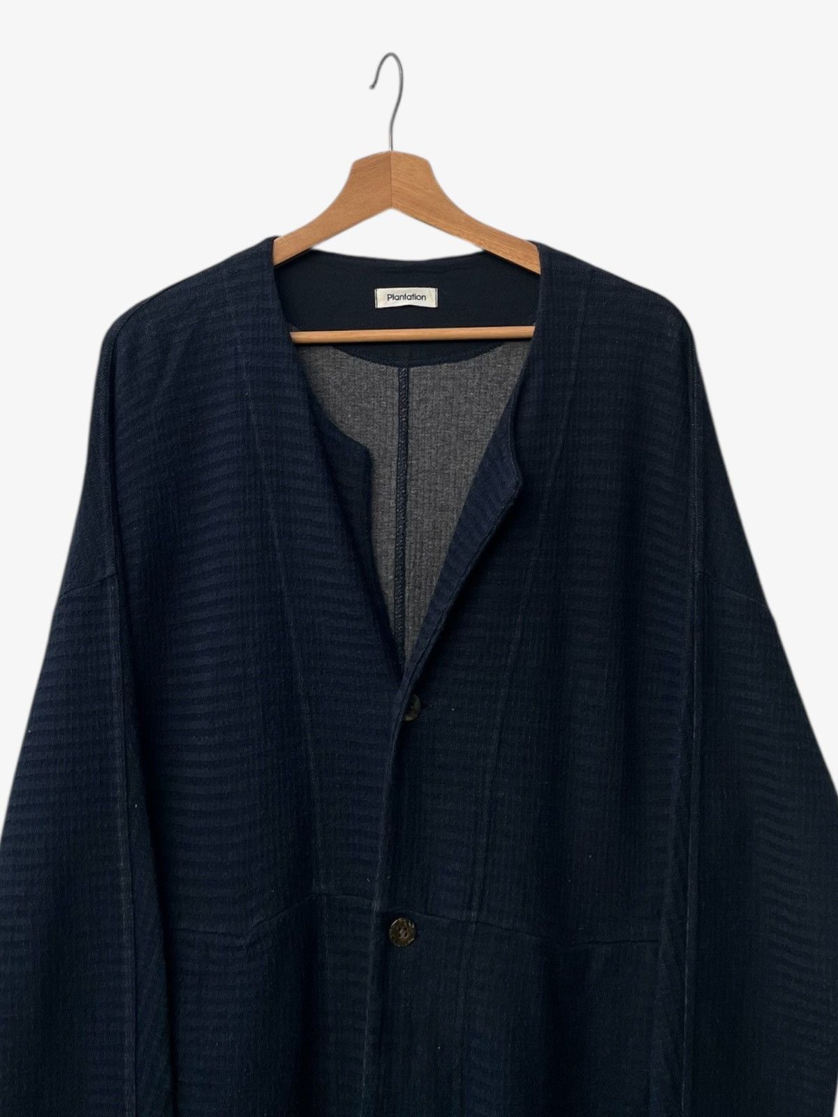 Issey Miyake Plantation Blue Cotton Long Cardigan Textured Finish Size M / US 6-8 / IT 42-44 - 8 Thumbnail