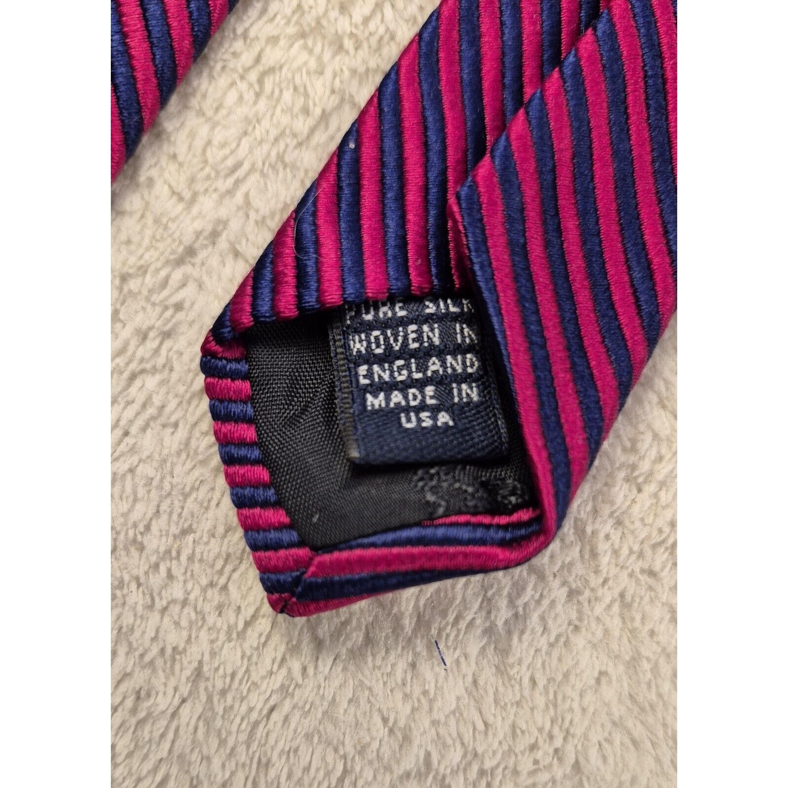 Brooks Brothers Brooks Brothers Makers Repp Silk Tie Burgandy & Navy England Size ONE SIZE - 8 Thumbnail