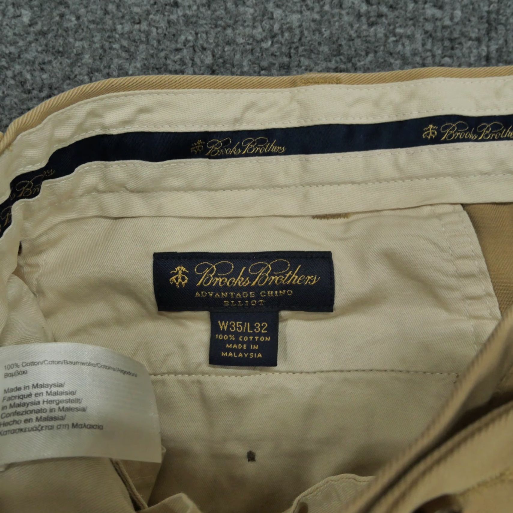Brooks Brothers Brooks Brothers Pants Mens 35x28 Tan Khaki Advantage Chino Elliot - Beige Cotton Flat Front Classic Straight Pockets 29 Inseam Regular Size 35 Mens Size US 35 - 5 Thumbnail