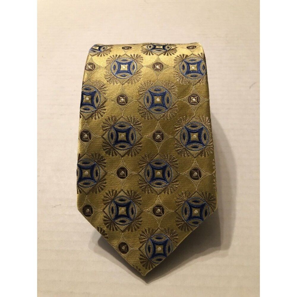XMI Platinum xmi platinum men's new yellow silk tie 3 1/2" X 58 1/4" Size ONE SIZE - 1 Thumbnail