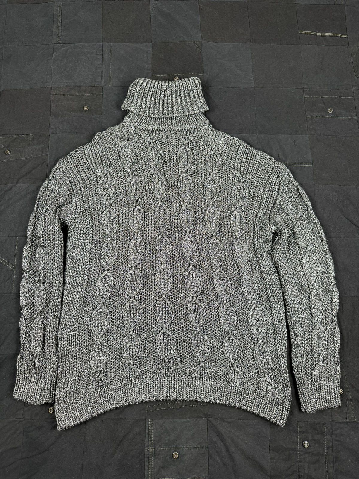 Saint Laurent Paris Heavy Cableknit Turtleneck Size US L / EU 52-54 / 3 - 3 Thumbnail