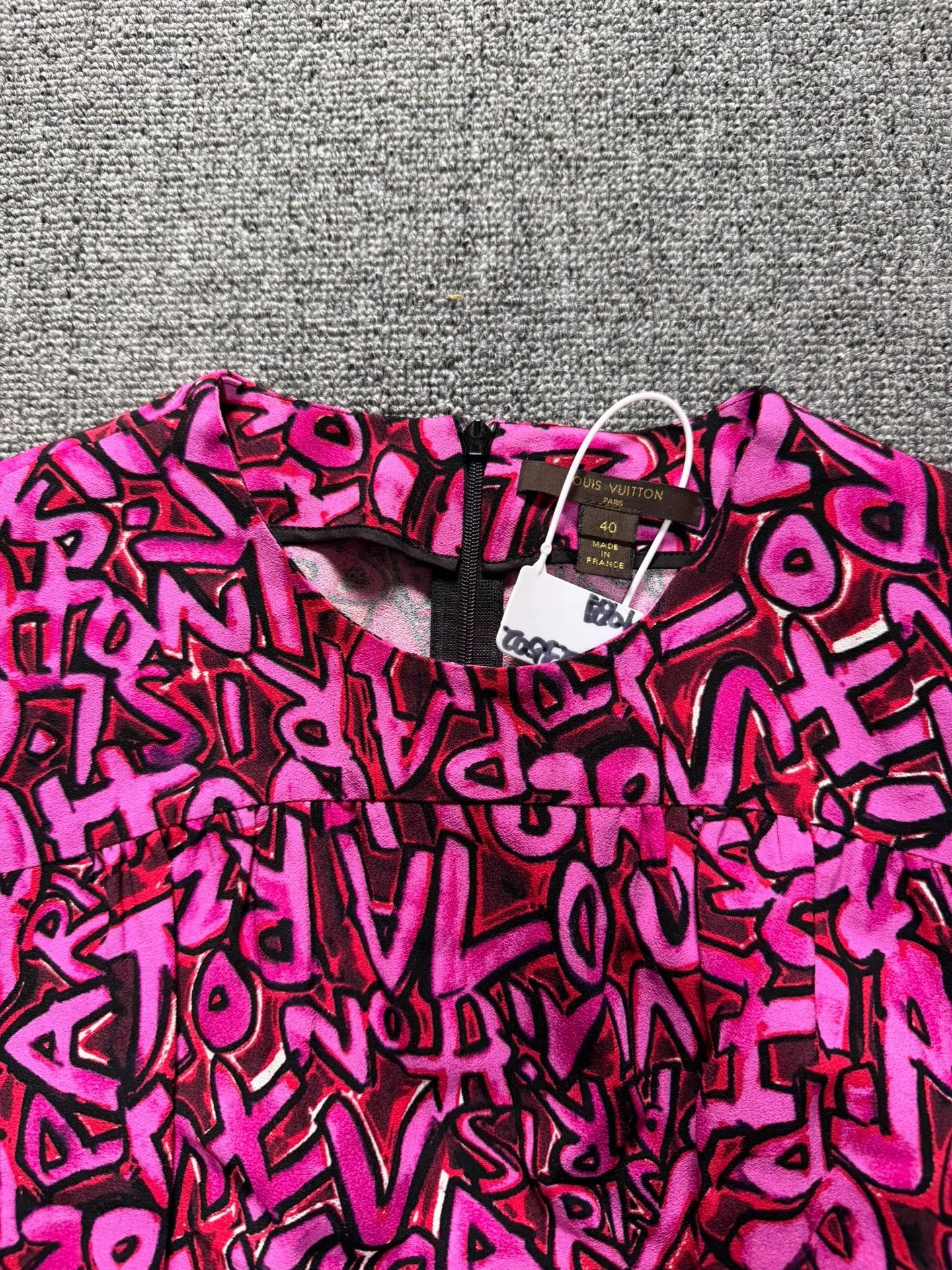 Louis Vuitton LV Pink Letter Print French Summer Dress 40 Size M / US 6-8 / IT 42-44 - 2 Thumbnail
