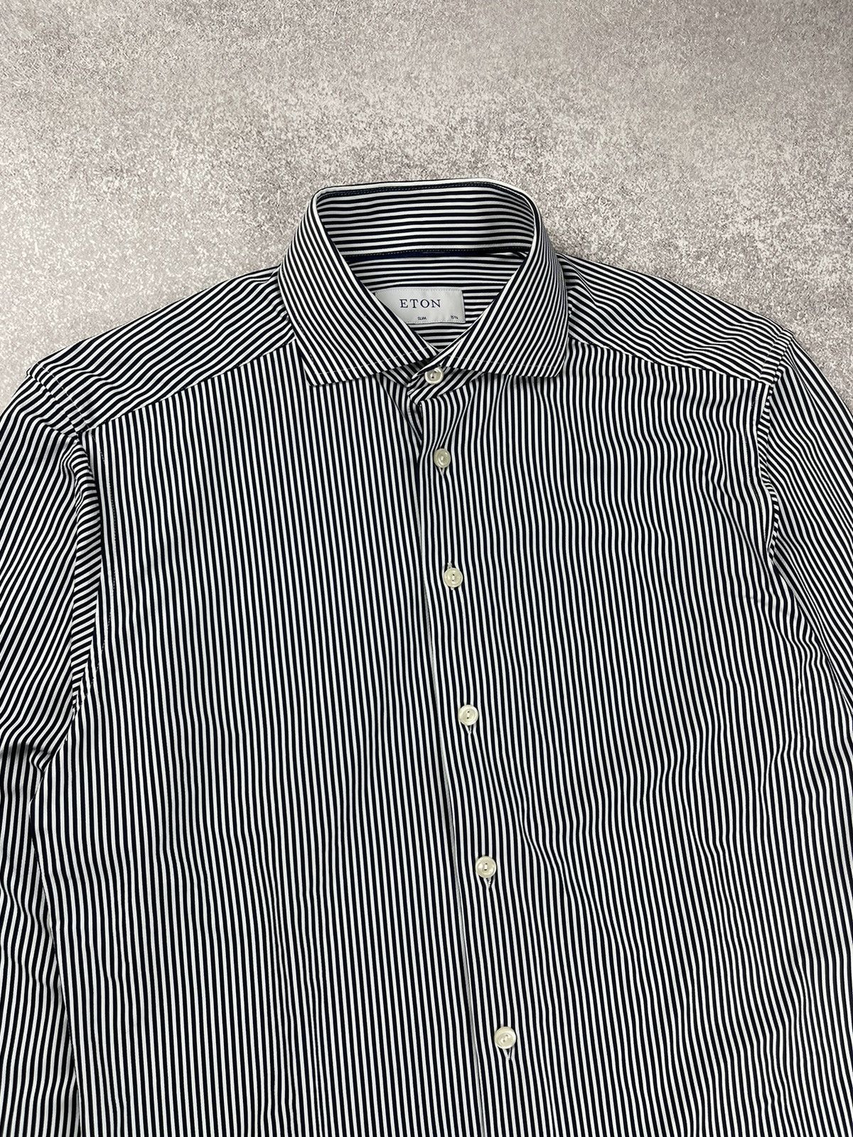 Eton Eton Slim Stripped Long Sleeve Shirt Size 40 15 3/4 Size US M / EU 48-50 / 2 - 4 Thumbnail