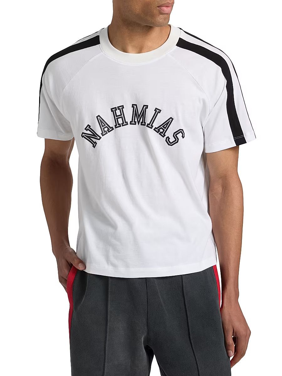 Nahmias os11x0326 Raglan Logo T-Shirt in White/Black Size US XL / EU 56 / 4 - 3 Thumbnail