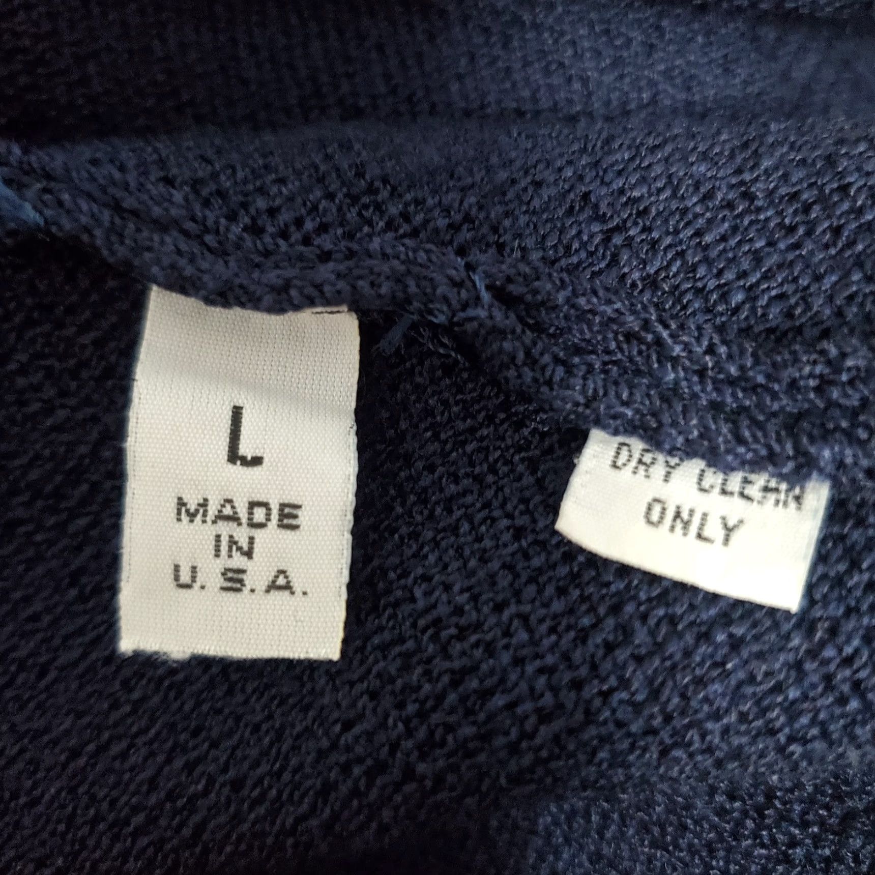 Vintage VINTAGE St John Collection Marie Gray Top Women L Navy Blue Santana Knit Back Zip Crew Neck Short Sleeve Size L / US 10 / IT 46 - 4 Thumbnail