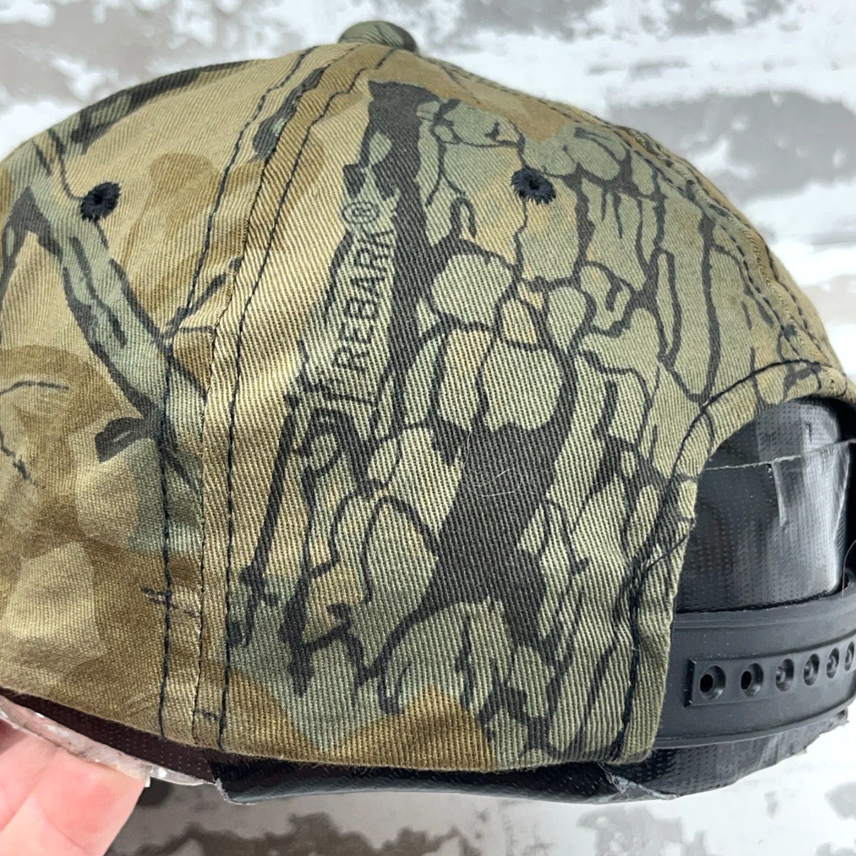 Vintage Camo Hat Cap Snap Back Camo Brown Trebark Tee Dad Baseball Deer Hunting VTG Y2K Size ONE SIZE - 4 Thumbnail