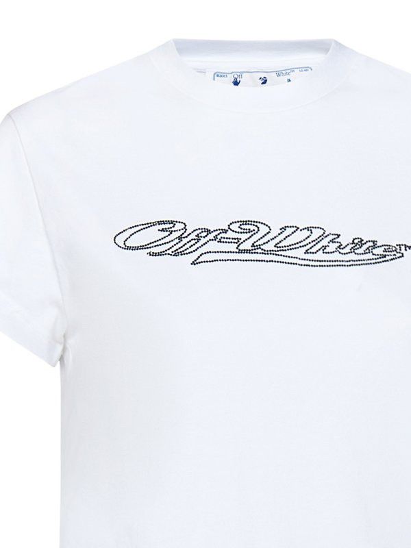 Off-White o1y1225 Logo Crewneck T-Shirt in White Size M / US 6-8 / IT 42-44 - 3 Thumbnail