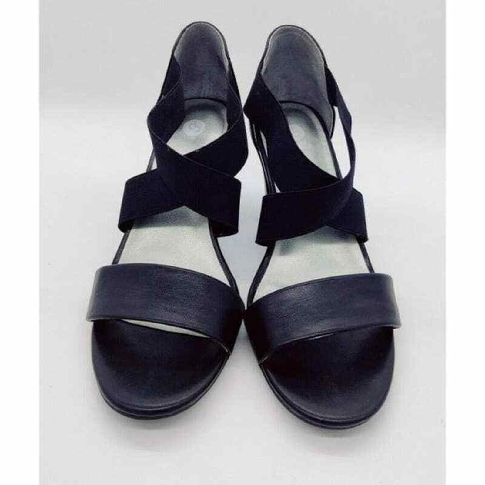 Maison Margiela men's Mara Dressbarn Black Cross Strap Sandals Heels Shoes Size US 7 / IT 37 - 6 Thumbnail