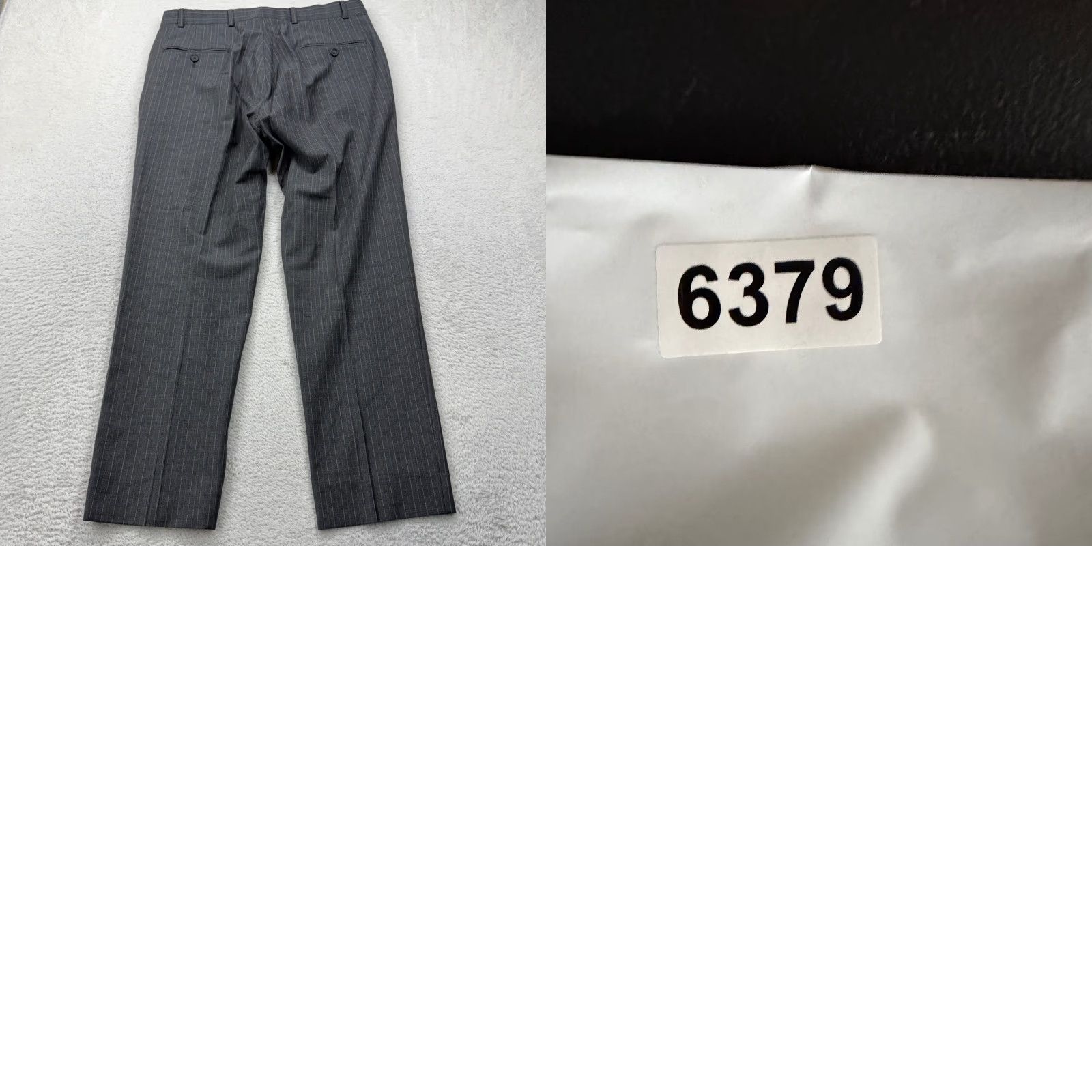 Brooks Brothers Mens Grey Pinstripe Wool Blend Dress Pants Slacks 34x30 Stretch Pants Flat Front Button Zip Classic Formal Wear Mens