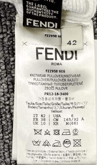 Fendi Fendi Crew Neck Bow Tie Sleeve Navy Style Knit Sweater K12 Size M / US 6-8 / IT 42-44 - 8 Thumbnail