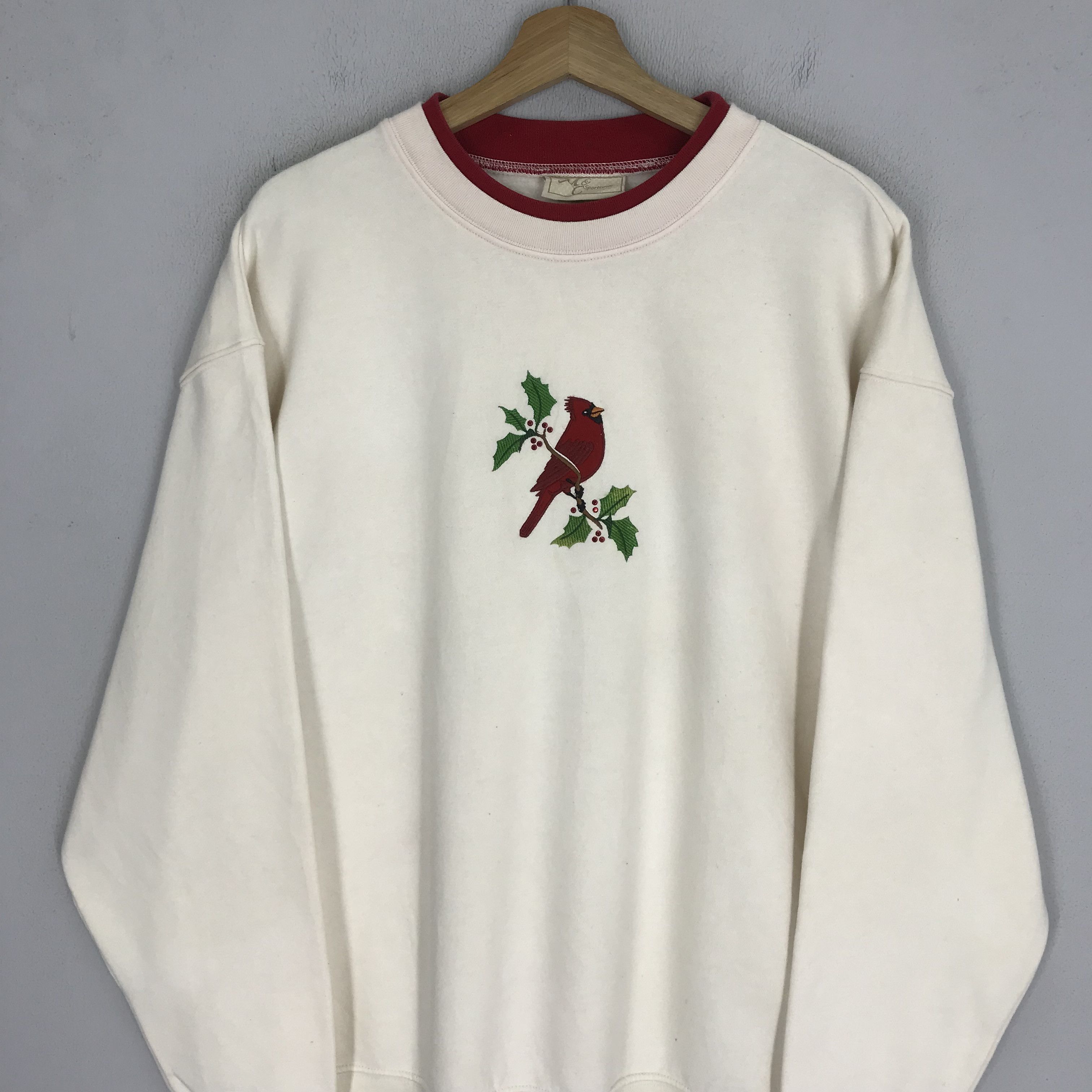 Cardinal of Canada Vintage 90s Cardinal Birds White Sweatshirt - 262 Size US XL / EU 56 / 4 - 3 Thumbnail