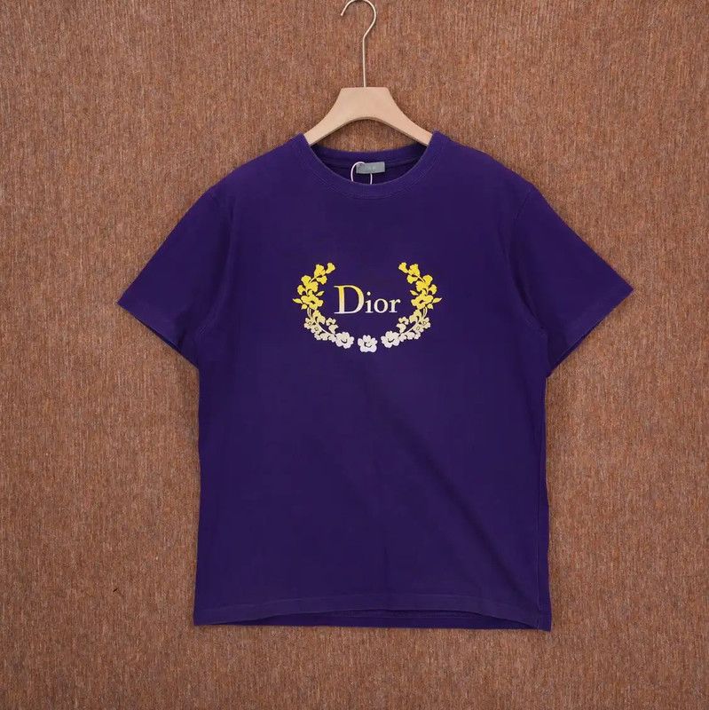 Dior Dior Purple Printed Logo Men's T-Shirt 0089 Size US XL / EU 56 / 4 - 1 Thumbnail