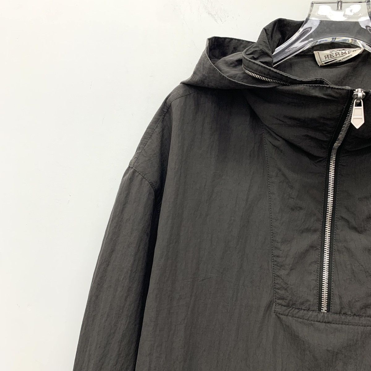 Hermes Hermes 24 Licorice Cotton Hooded Half-Zip Long Sleeve Jacket Size US L / EU 52-54 / 3 - 3 Thumbnail