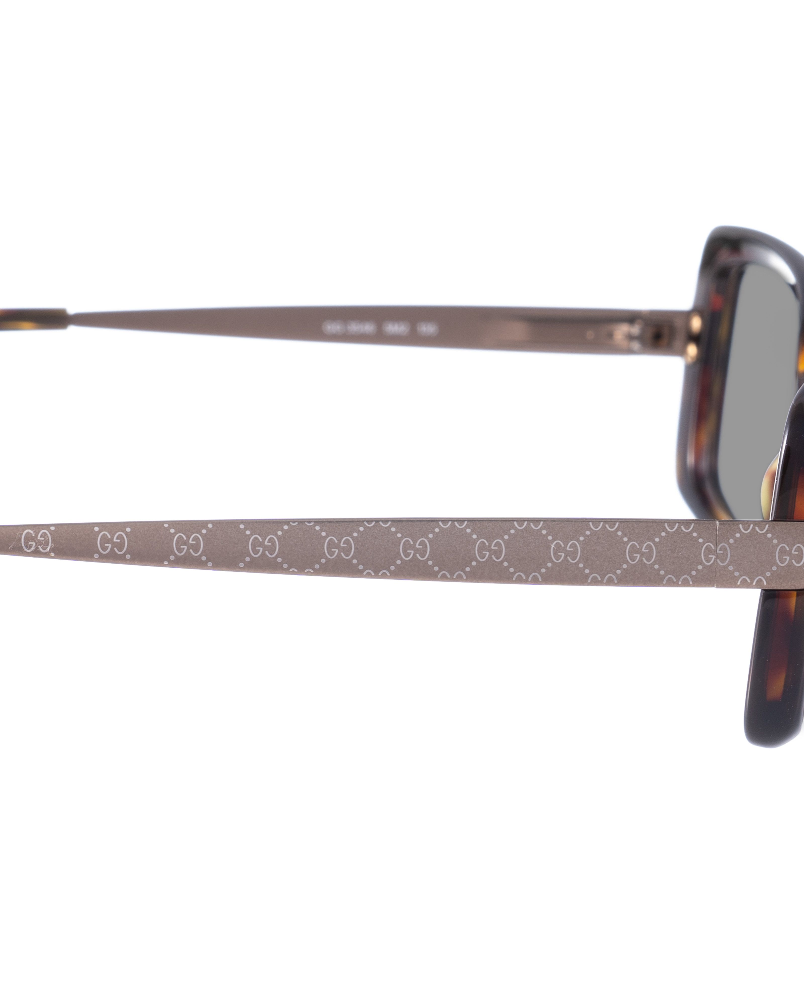 Gucci Gucci 00s Havana Rectangular Monogram Sunglasses Size ONE SIZE - 3 Thumbnail